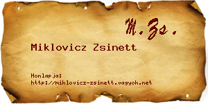 Miklovicz Zsinett névjegykártya